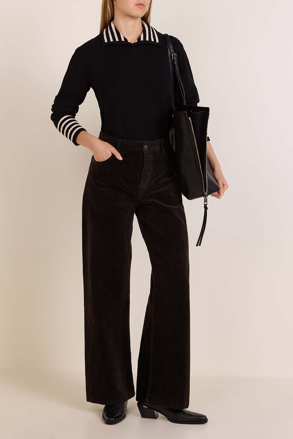 מכנסי קורדרוי רחבים